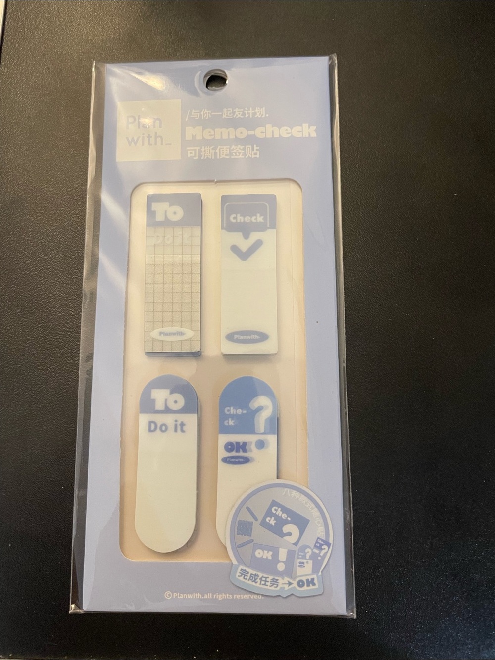 PlanWith Blue Memo-Check Sticky Tabs